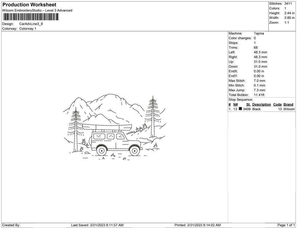 Car Adventure line Art