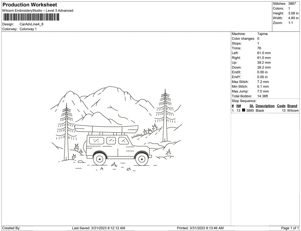 Car Adventure line Art