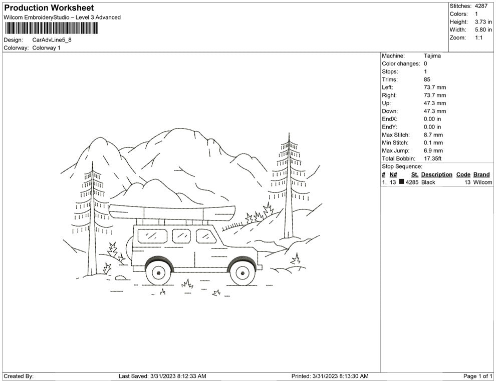 Car Adventure line Art