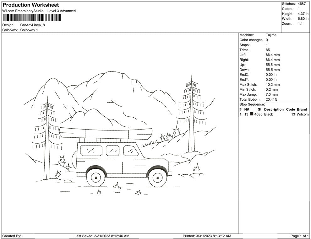 Car Adventure line Art