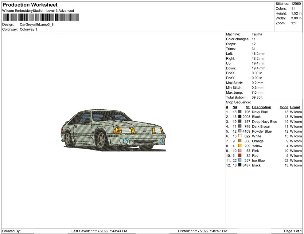 Car Grey With lamp on