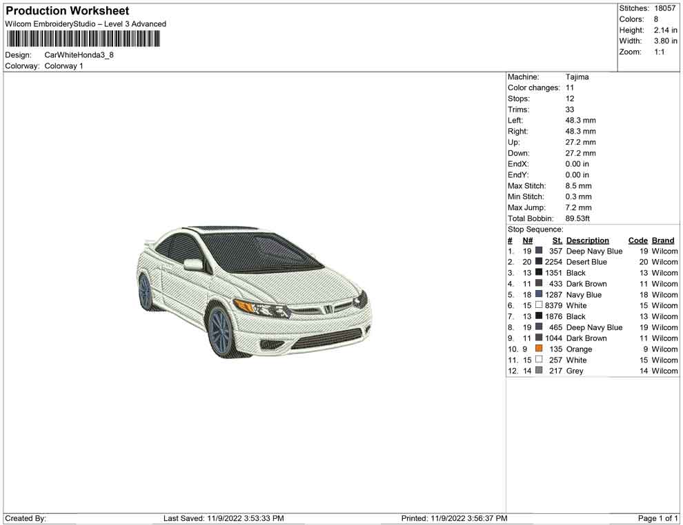 Honda car White