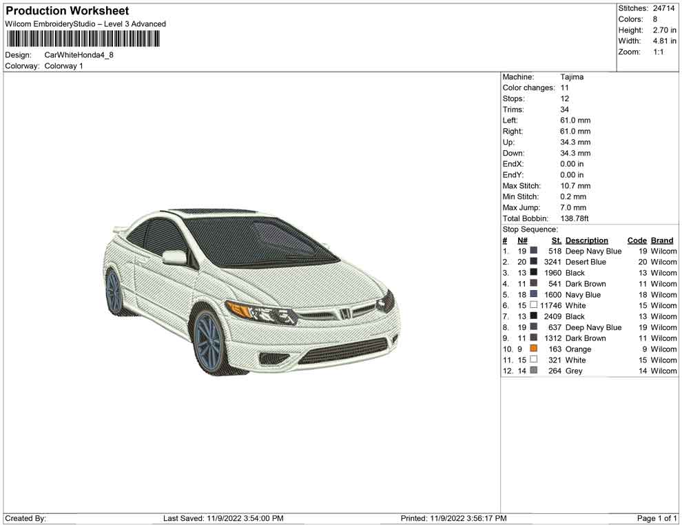 Honda car White