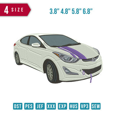 Car White with purple line