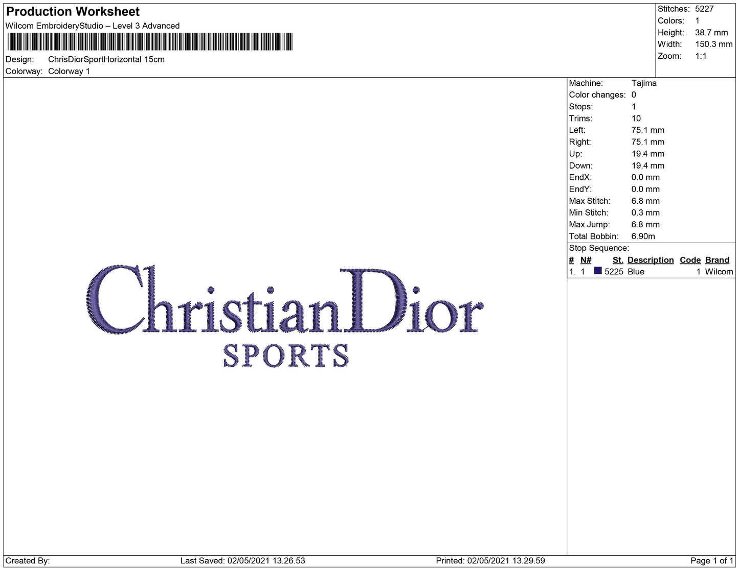 Christian Dior Sport horizontal