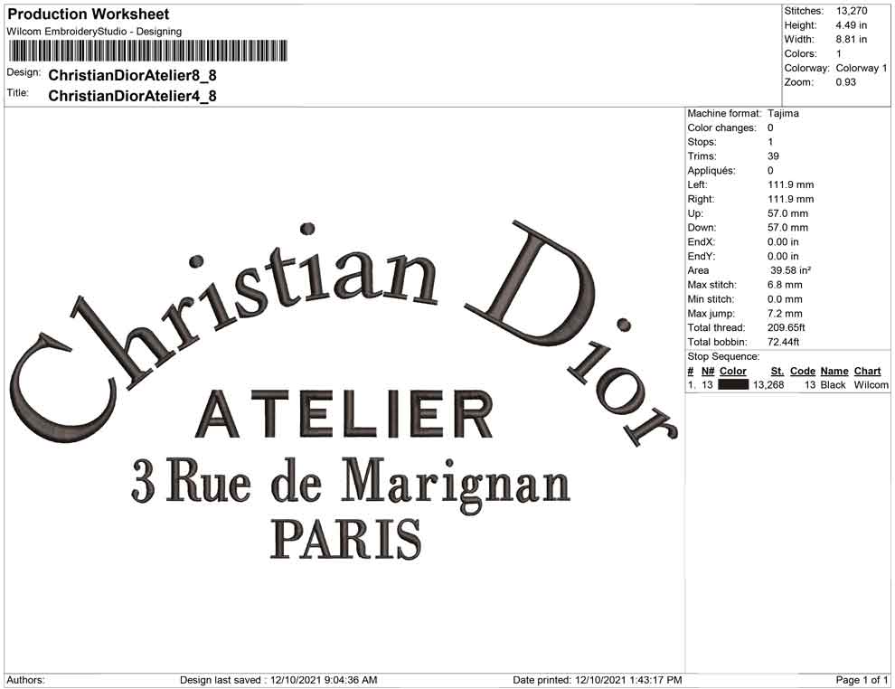 Christian Dior Atelier