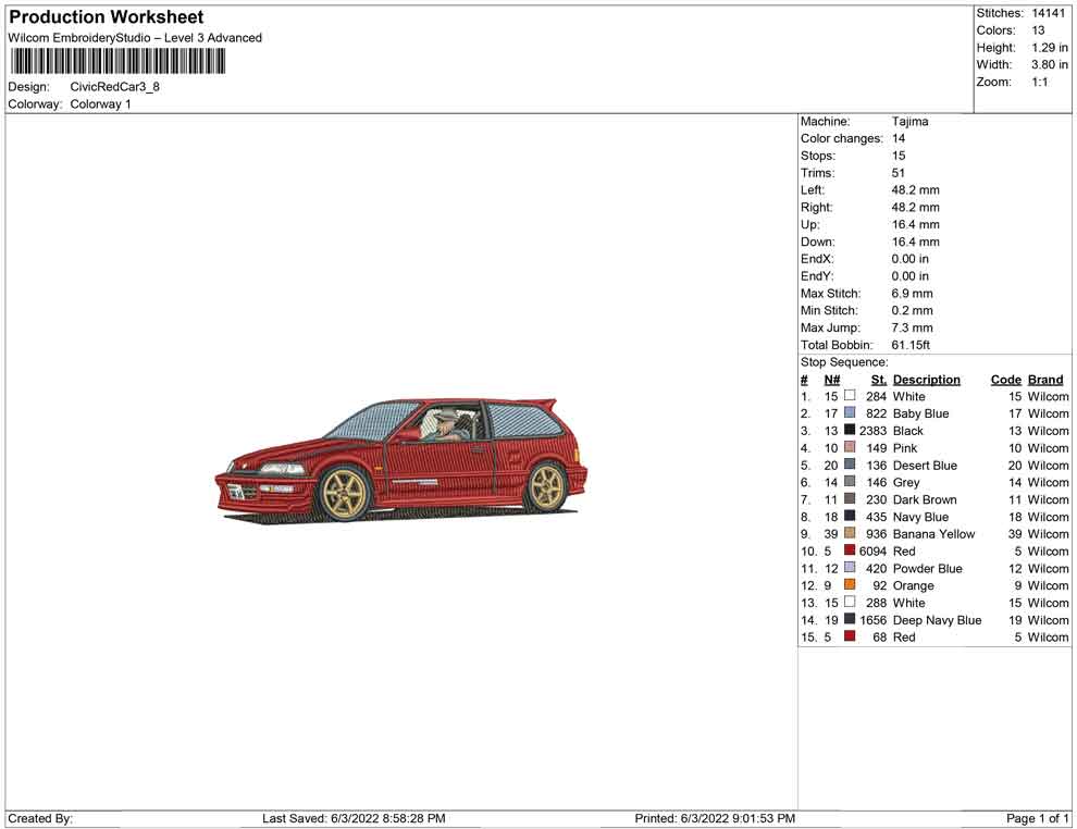 Civic Red Car