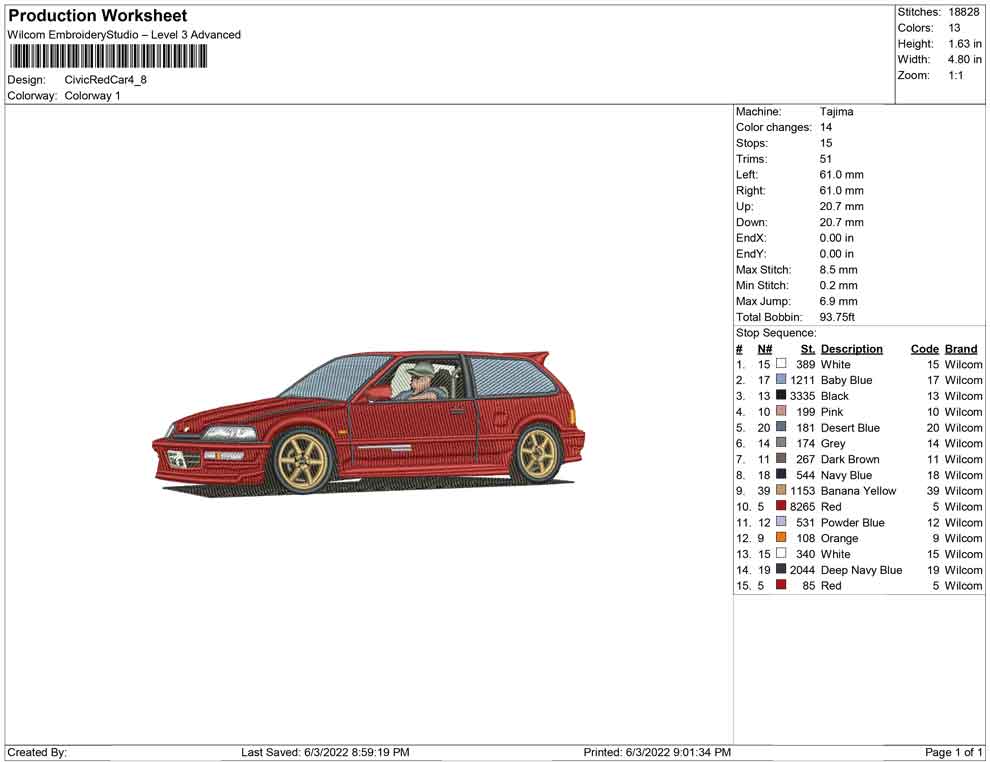 Civic Red Car