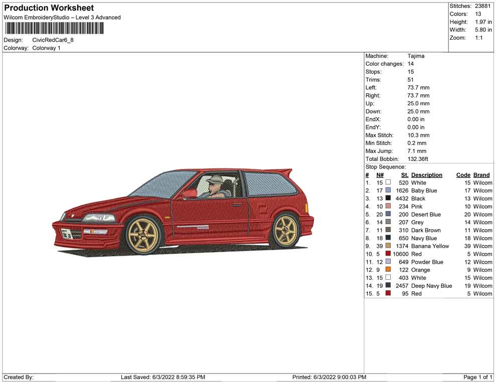 Civic Red Car