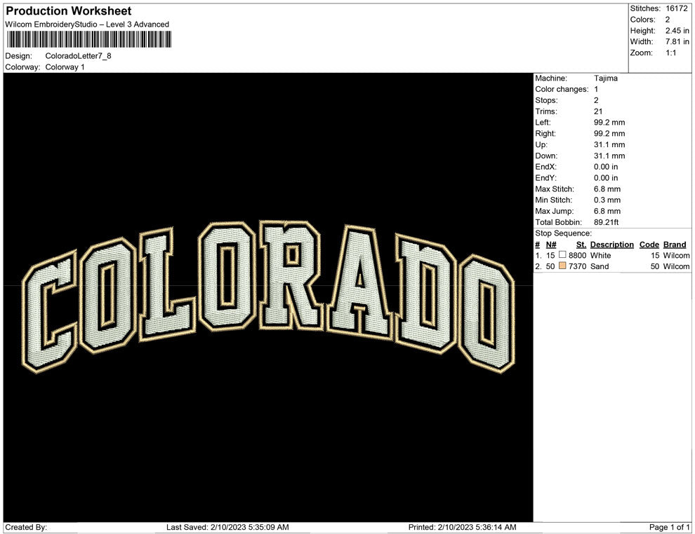 Colorado Letter