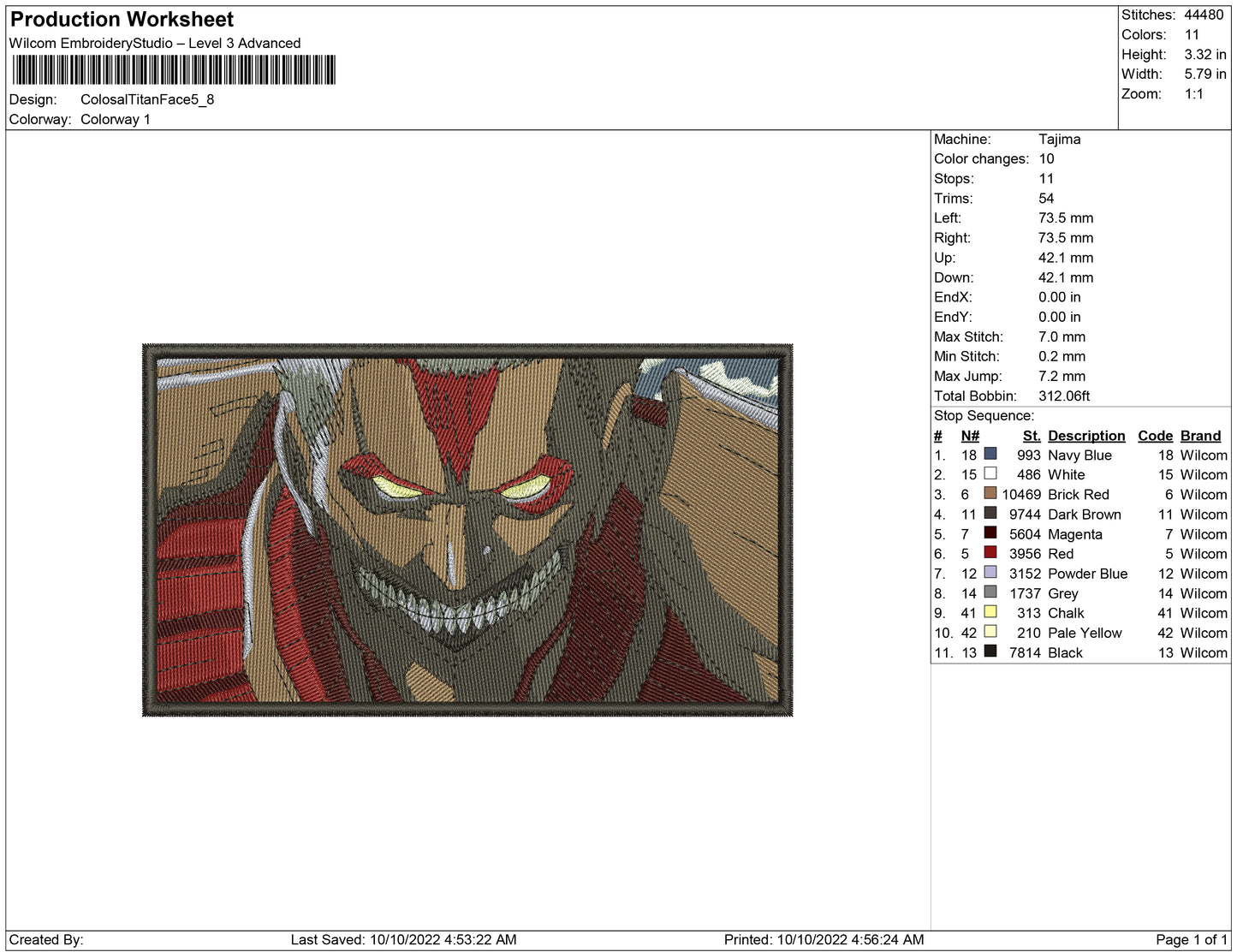 Colosal Titan Face Rectangle
