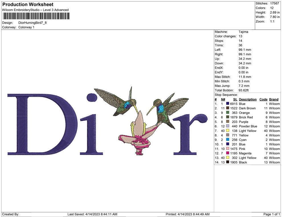Dior Hummingbird