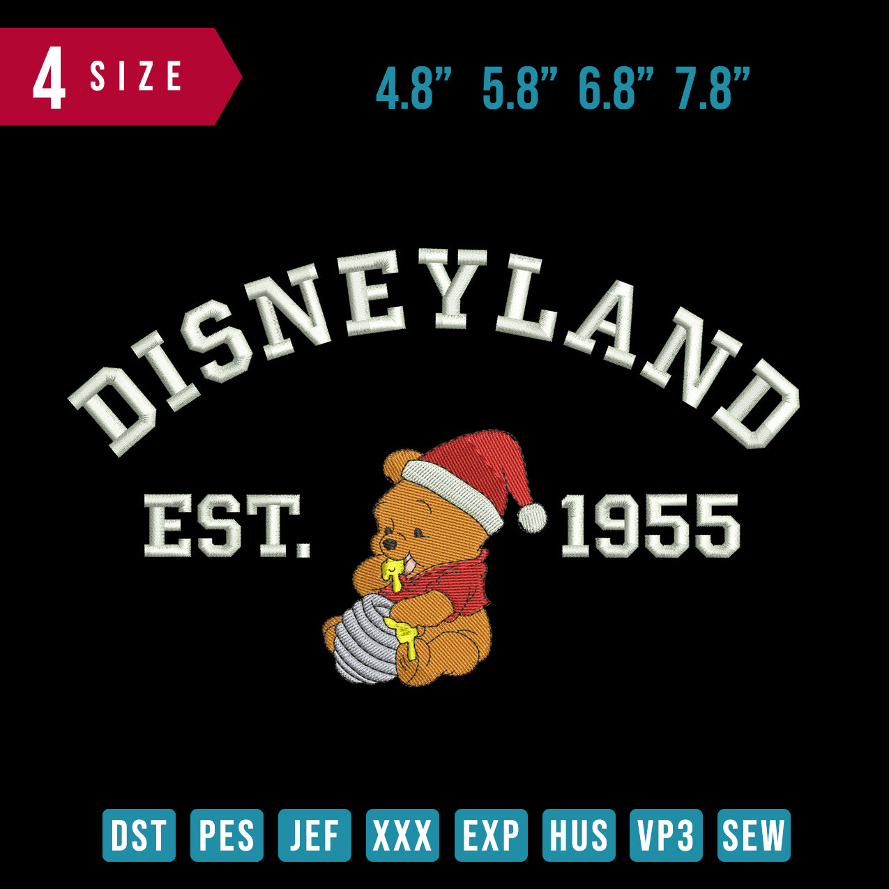 Disneyland Pooh Santa hat