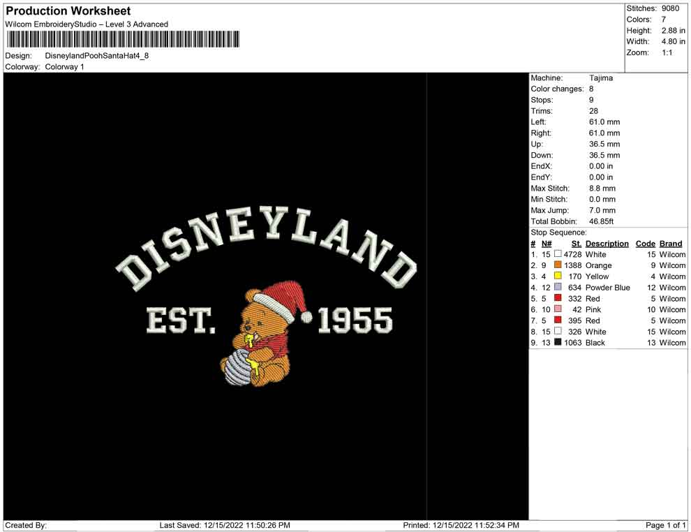 Disneyland Pooh Santa hat