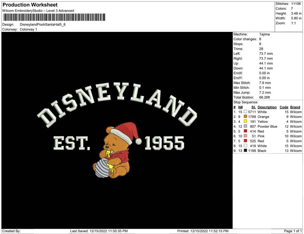 Disneyland Pooh Santa hat