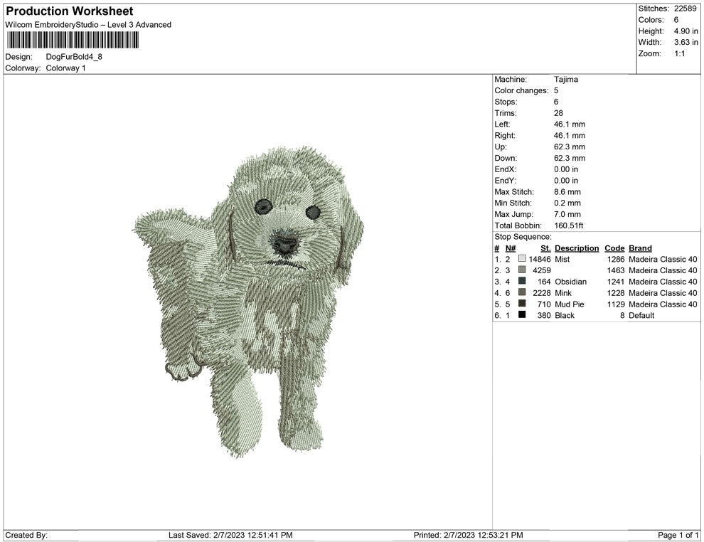 Dog fur bold