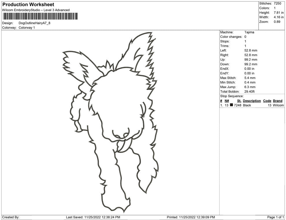 Dog Outline Hairy A