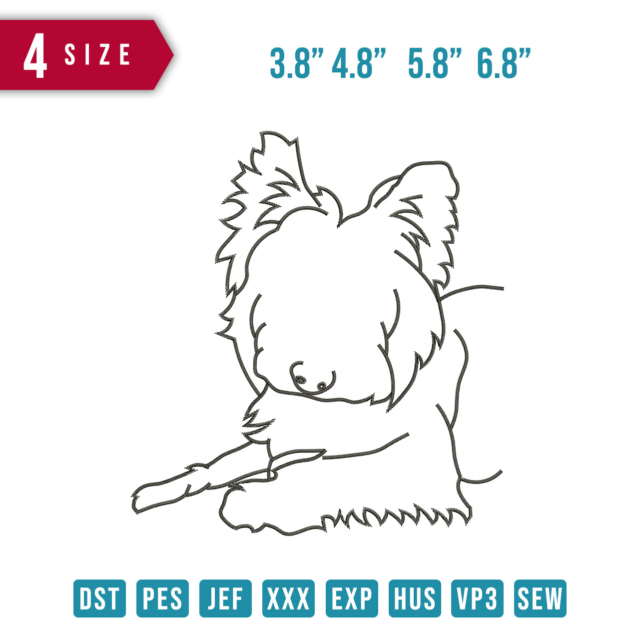 Dog Outline Hairy B