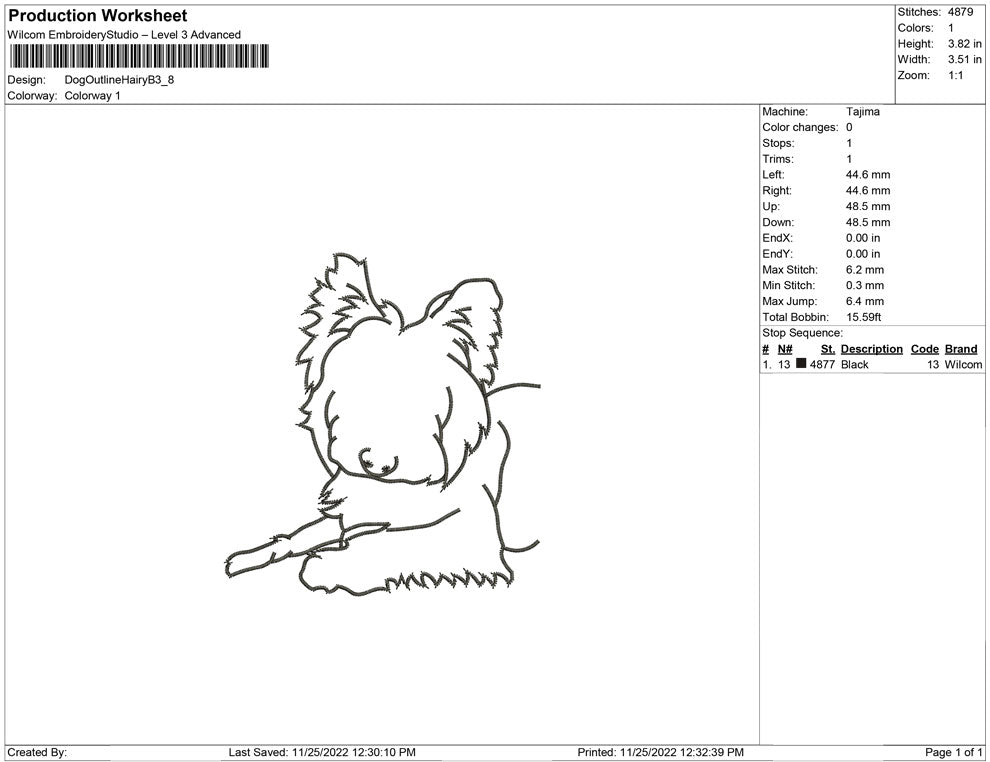 Dog Outline Hairy B