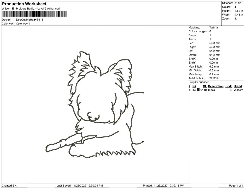 Dog Outline Hairy B
