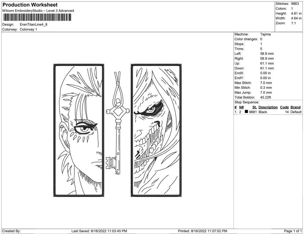 Eren Yeager Titan Line art