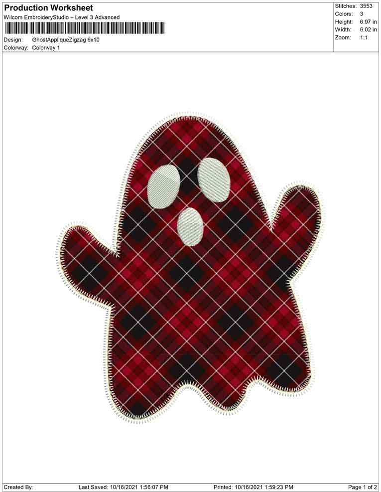 Ghost applique zigzag