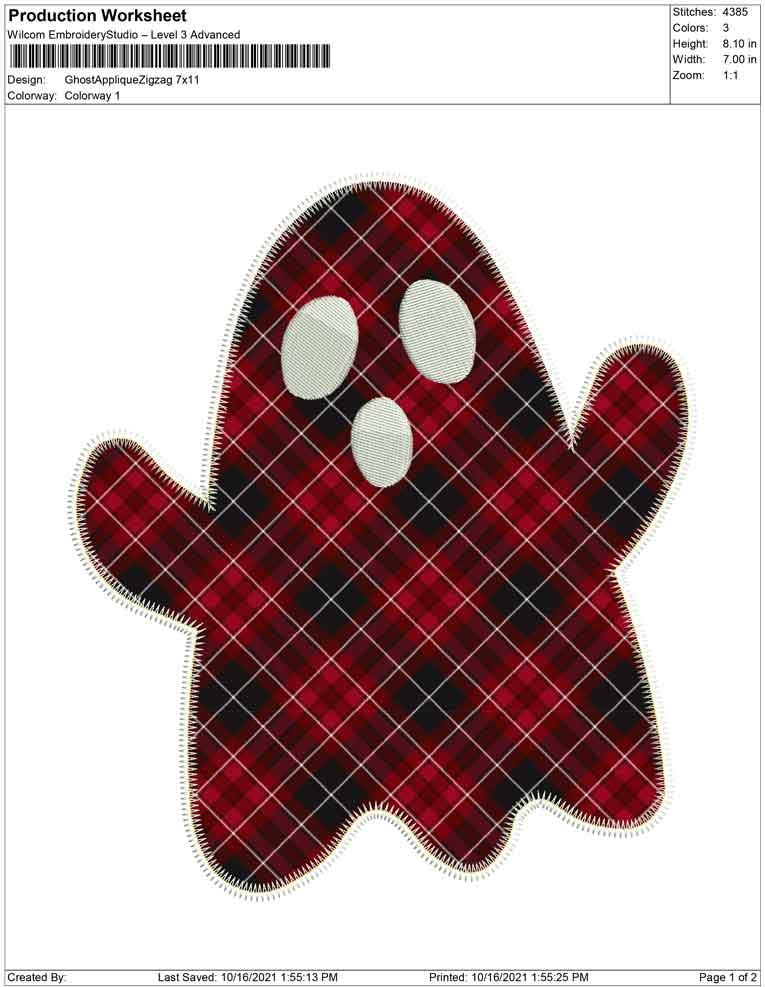 Ghost applique zigzag