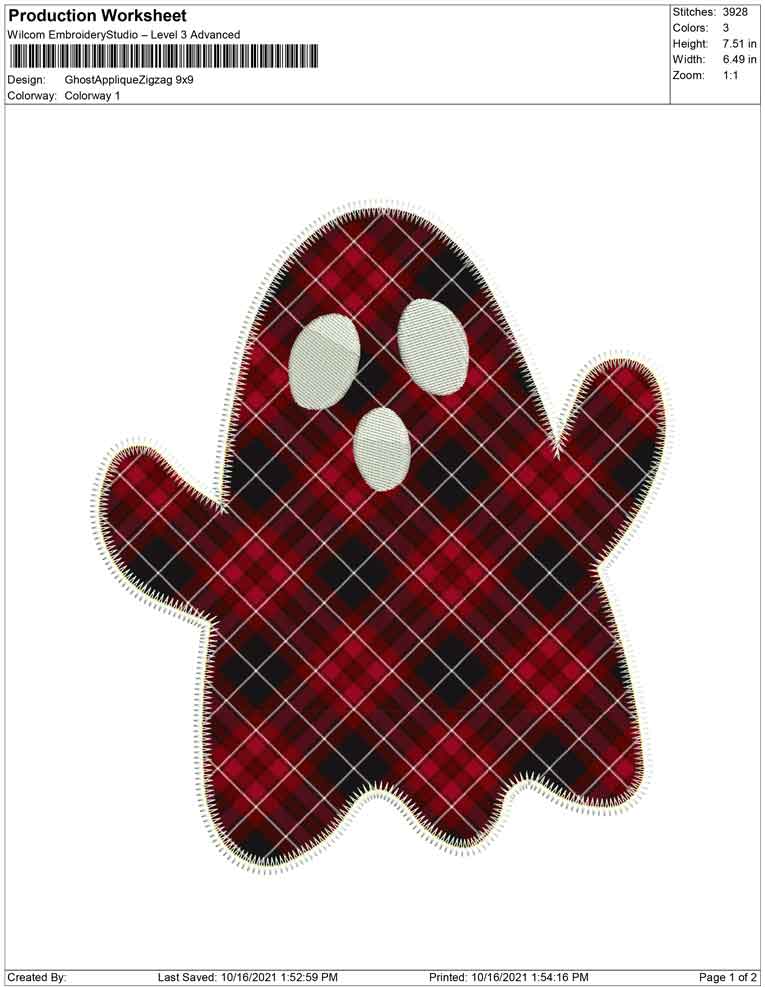 Ghost applique zigzag
