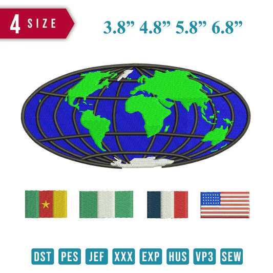 Globe and flags