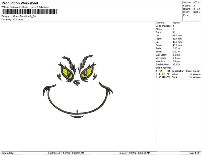 Grinch Face line art