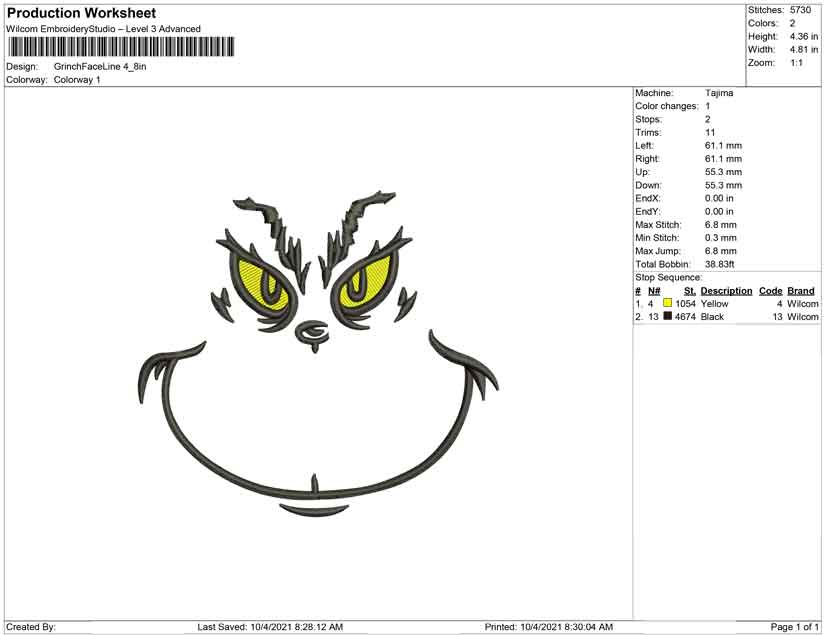 Grinch Face line art