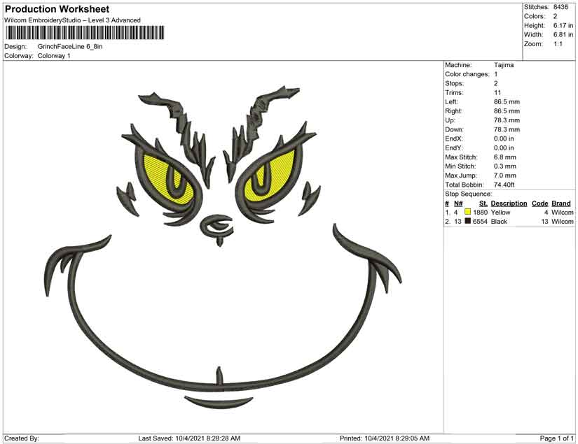 Grinch Face line art