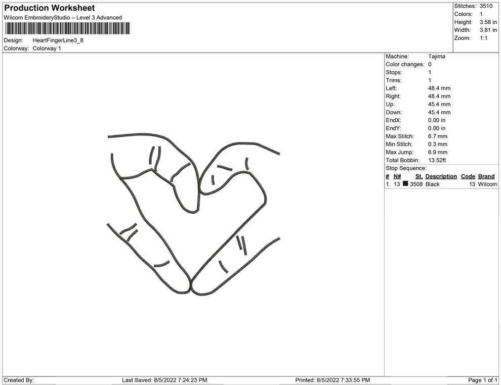 Heart Finger Line