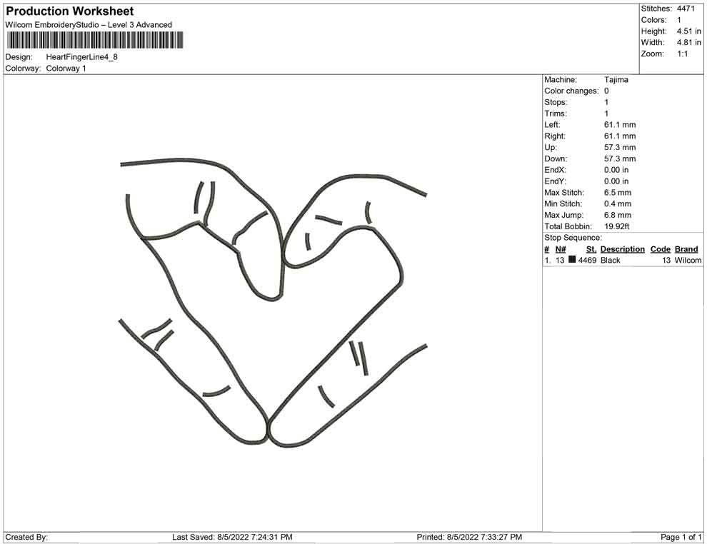 Heart Finger Line