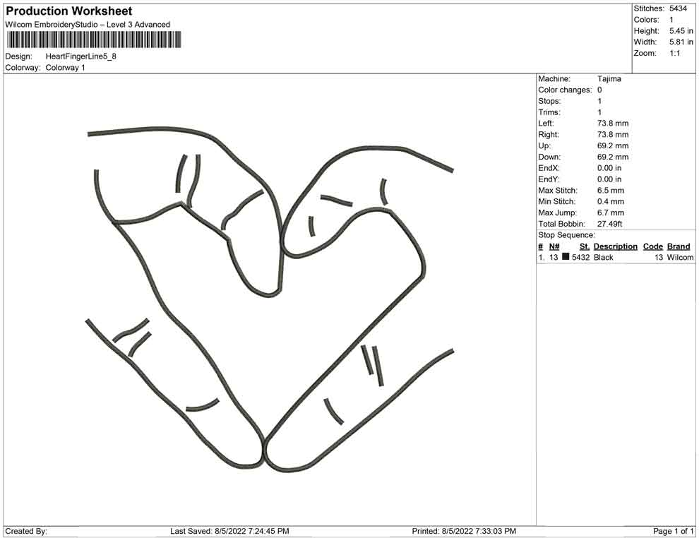 Heart Finger Line