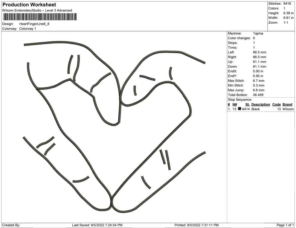 Heart Finger Line