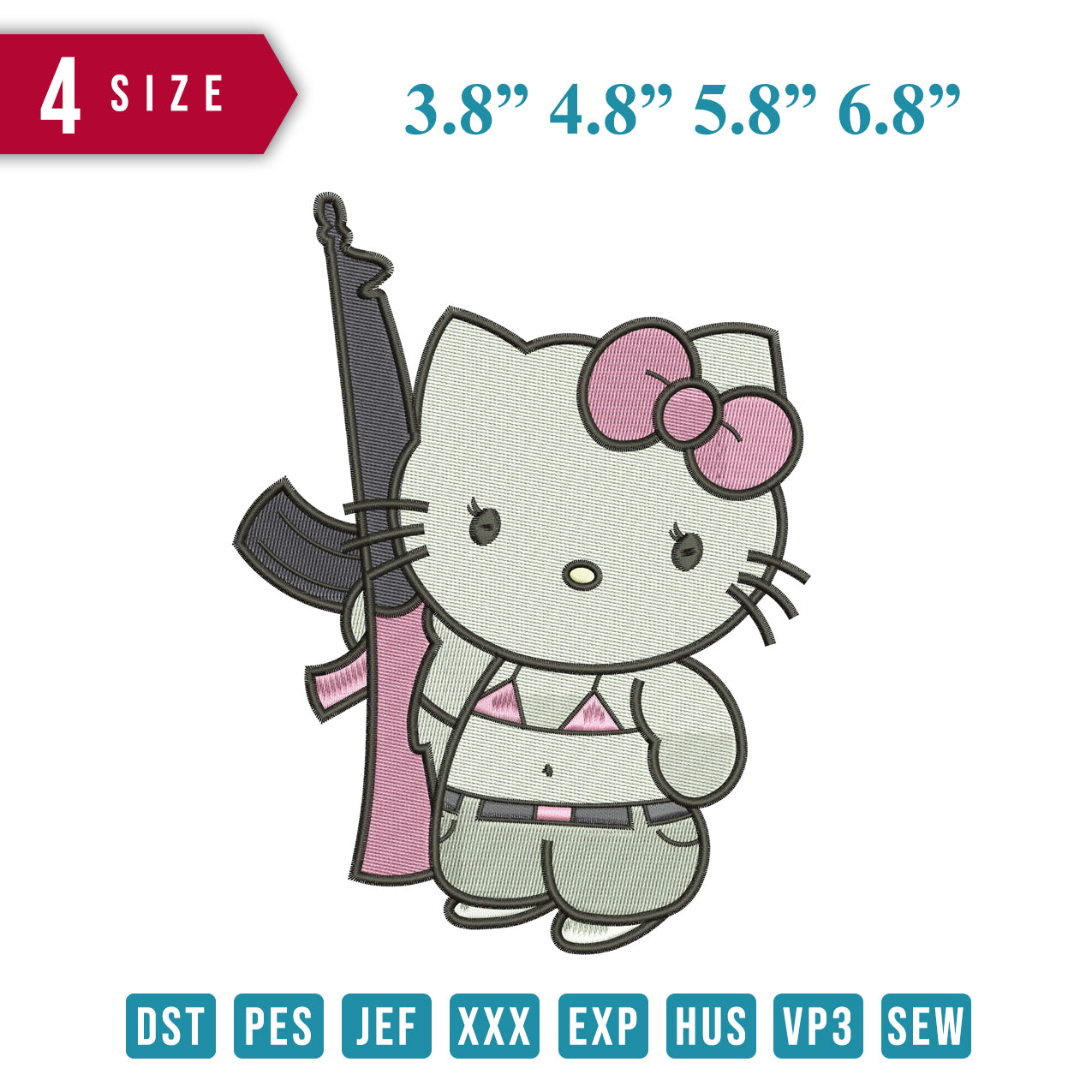 Hello kitty with gun