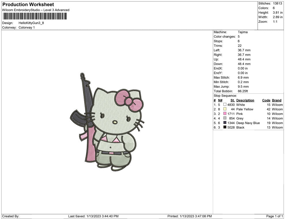 Hello kitty with gun