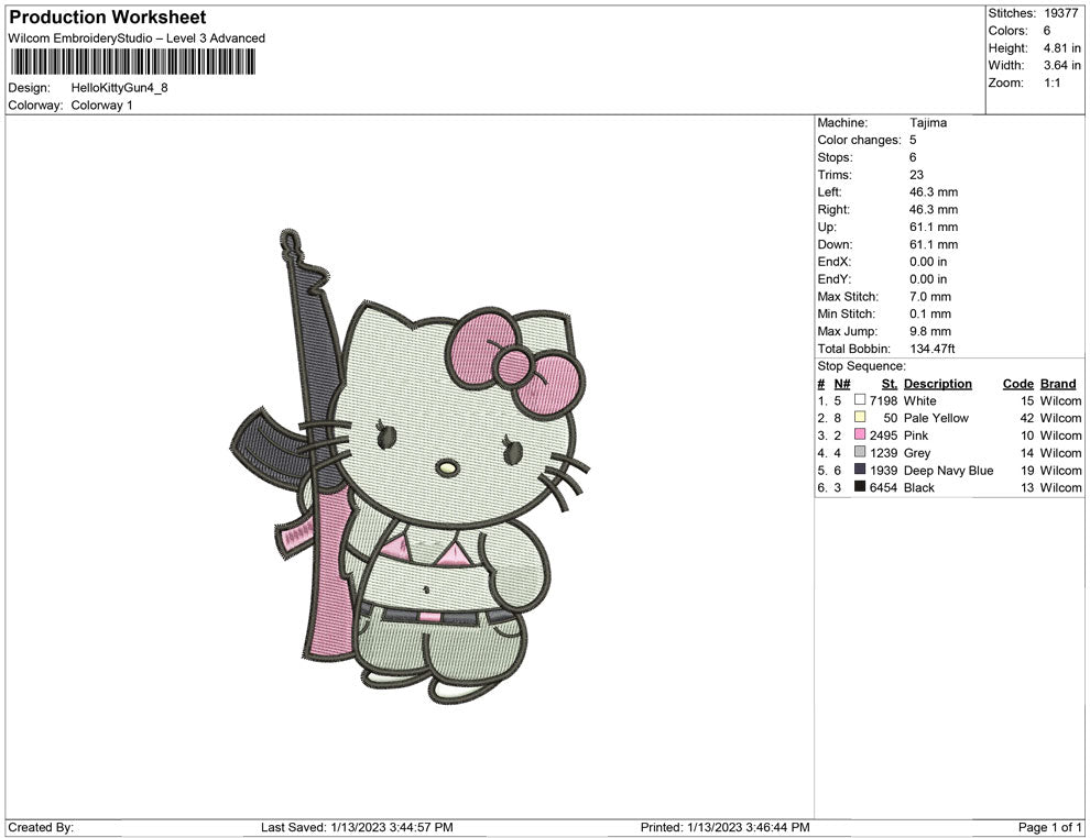 Hello kitty with gun