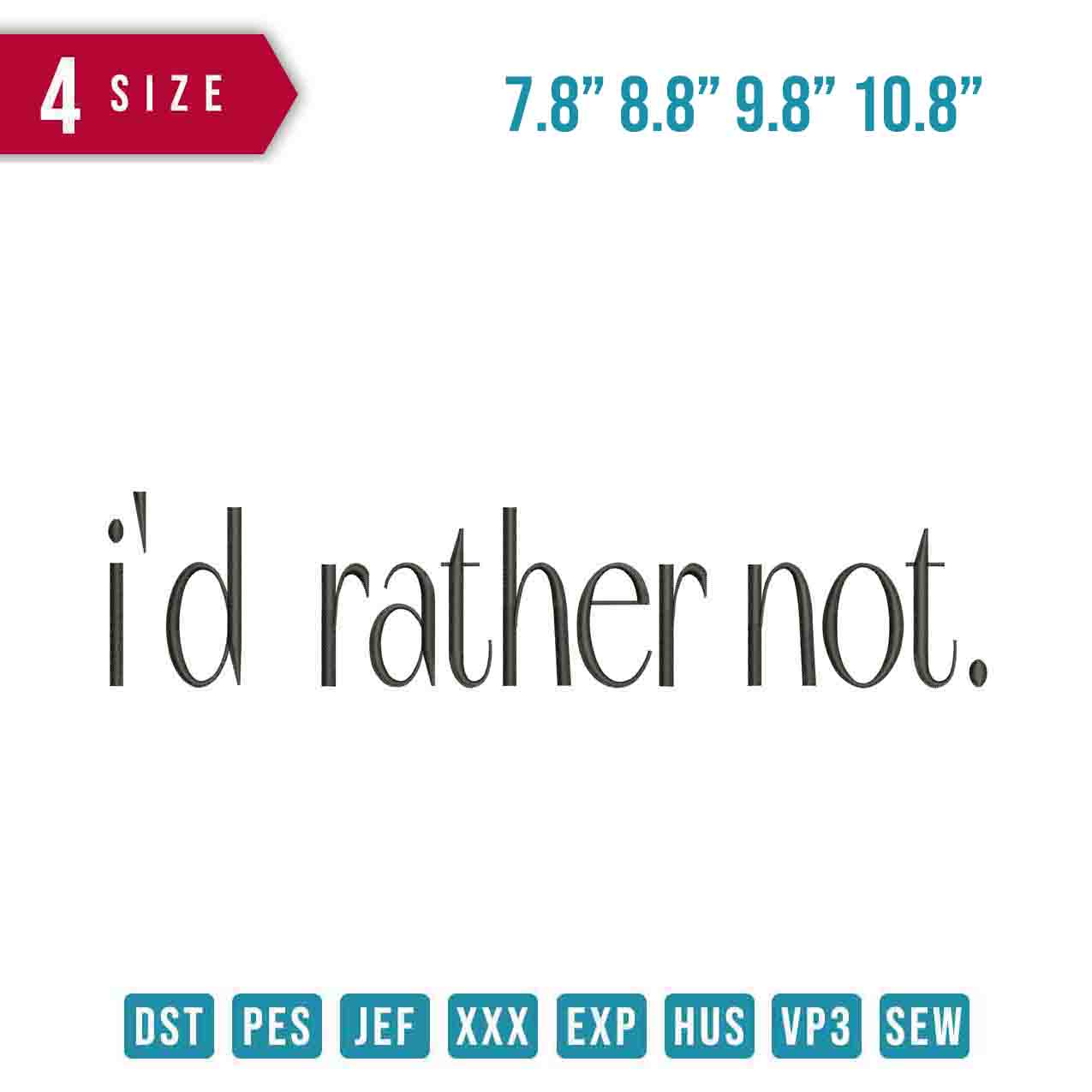 I'd rather not