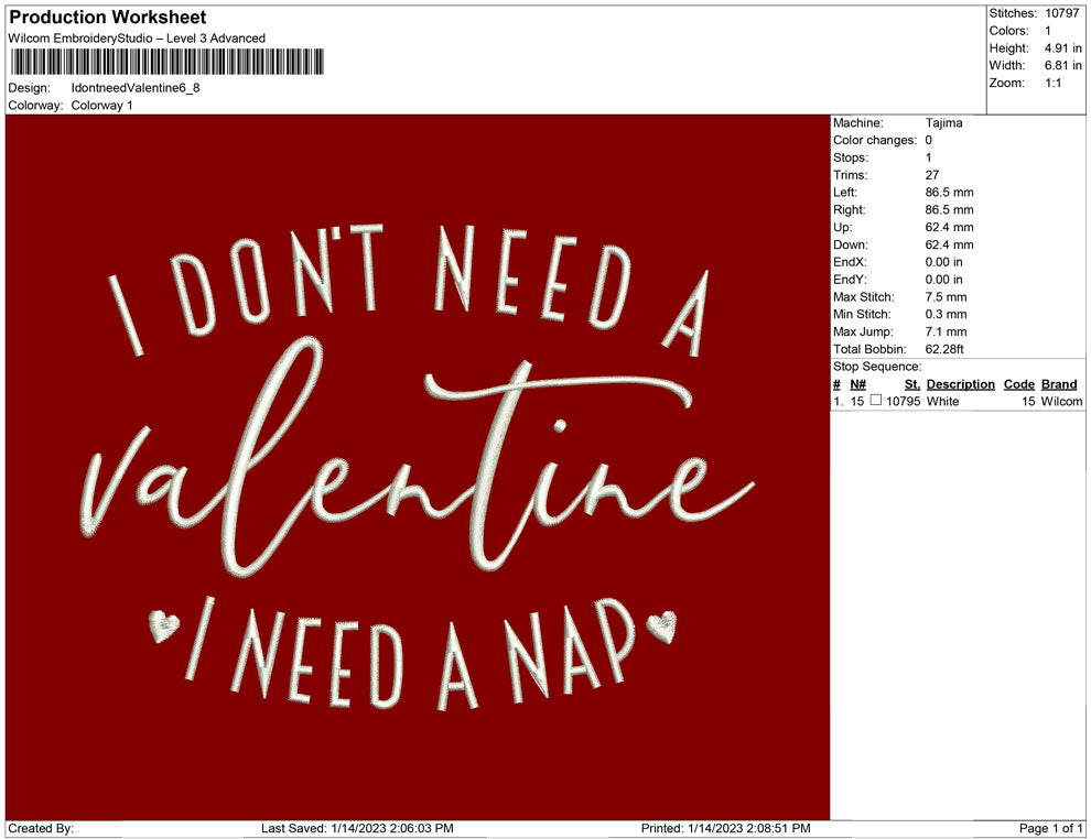 I don't need Valentine