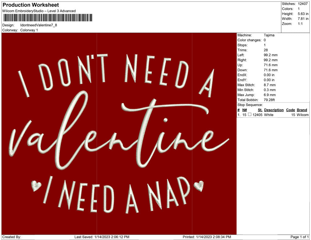 I don't need Valentine