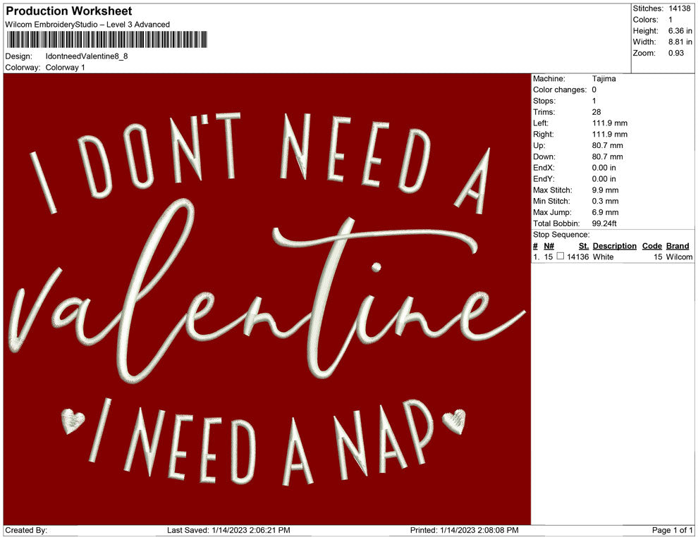 I don't need Valentine