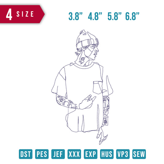 Justin Bieber Line Art