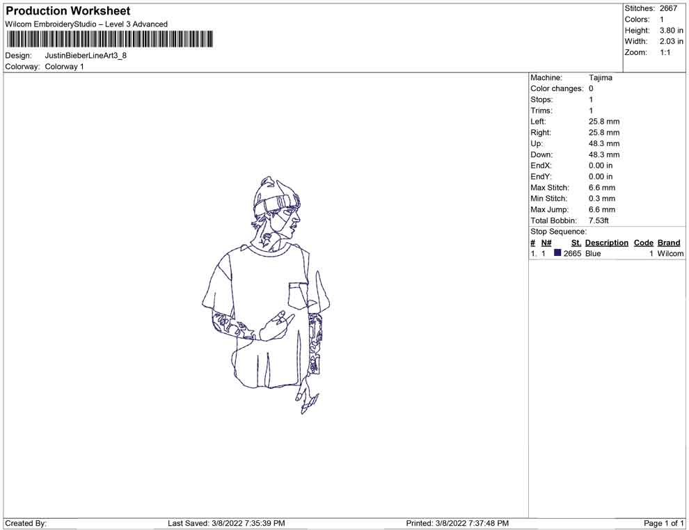 Justin Bieber Line Art