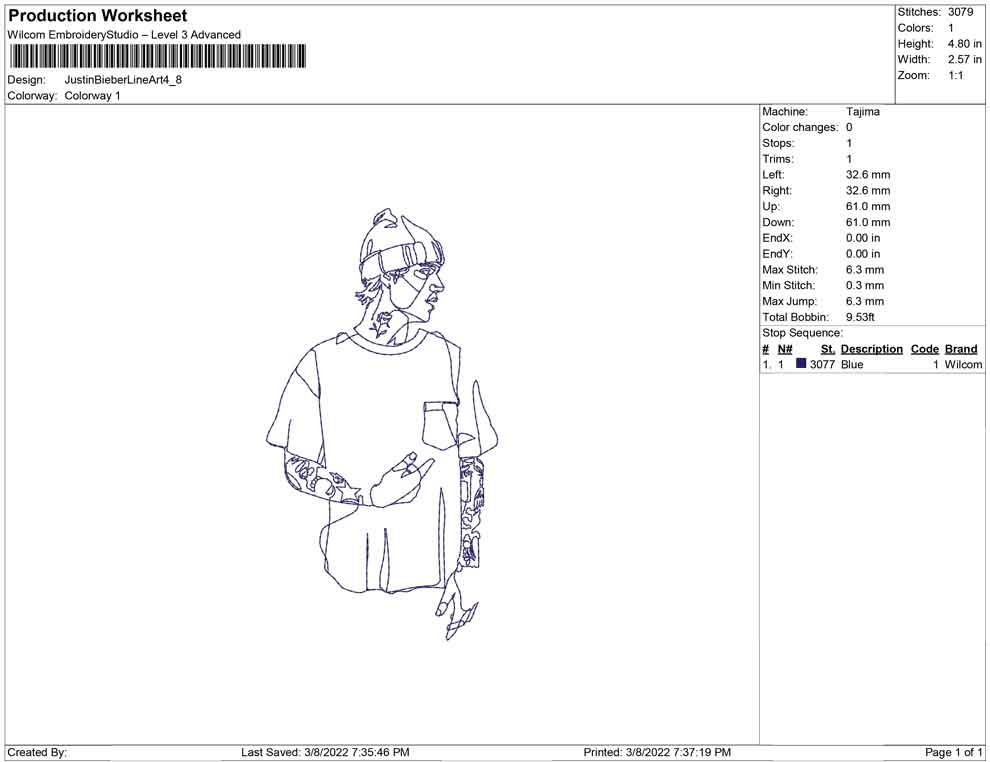 Justin Bieber Line Art
