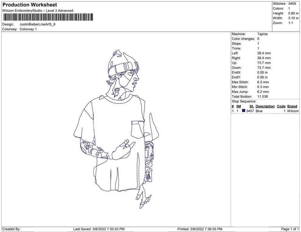 Justin Bieber Line Art
