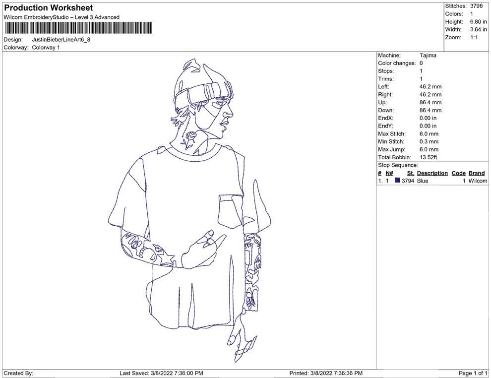 Justin Bieber Line Art