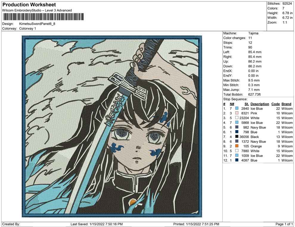 Kimetsu Sword Panel