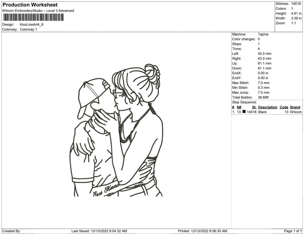 Kiss Line Art